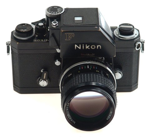 NIKON BLACK F PHOTOMIC HEAD CAMERA NIKKOR 2/85 LENS NR - Picture 3 of 11