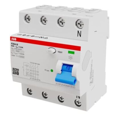 ABB F204 B 63A/0,3A FI-Schutzschalter Typ B | 4P, allstromsensitiv 2CSF204568R36