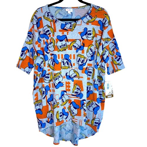 LuLaRoe Disney Collaboration Irma Tunika Top High Low Dolman Donald Duck Gesichter - Bild 1 von 11