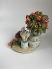 Vintage Teapot Teacup Fruit Basket Vase With Flowers Detailed Oval Candle Topper — photo 4