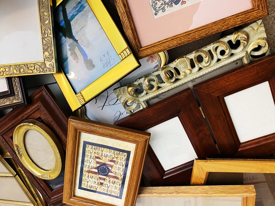 ✨ Lote de 20 marcos de fotos vintage - oro antiguo, plata y madera | mezcla ecléctica Foto 3 de 4