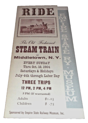 1964 MIDDLETOWN & NEW JERSEY EMPIRE STATE RAILWAY MUSEUM STEAM TRAIN EXCURSION