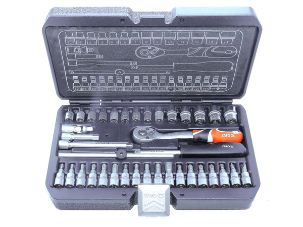 Ratschenkasten 1/4 Zoll Bit Knarrenkasten SteckschlüSsel KFZ Werkzeug Koffer-image