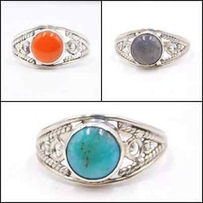 Natural Multi Cab Gemstone Fine Ring 925 Solid Sterling Silver Handmade Ring