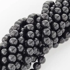 Shungite Beads Shiny Gemstone Black Crystal Natural Smooth Round 6Mm 8Mm 10Mm