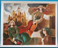 Galina Datloof Singed "Musical Flight" HC Edition Serigraph on Paper W/ COA