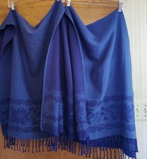 Beautiful Women's Floral Blue Cape/poncho, Super Soft, Reversible!