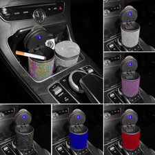 Bling Crystal Car Ashtray Cigarettes Auto Vehicle Air Vent Ash Holder Container