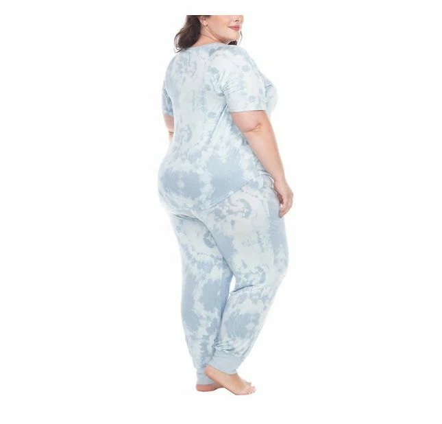 Conjunto de pijama jogger de 2 piezas para mujer Honeydew | azul tie dye | talla mediana Foto 3 de 3