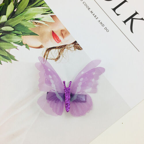 Colorful Double Layer Butterfly Hair Clips Cute Hairpins Duckbill Clip Barrettes - Imagen 1 de 24