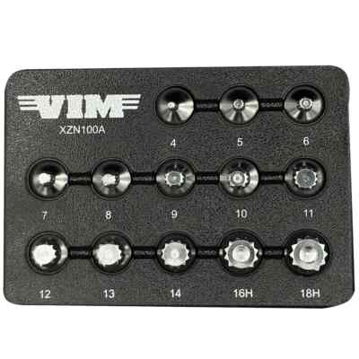 VIM XZN100A 13pc S2 Triple Square Stubby Bit Driver Socket Set 3/8in Drive