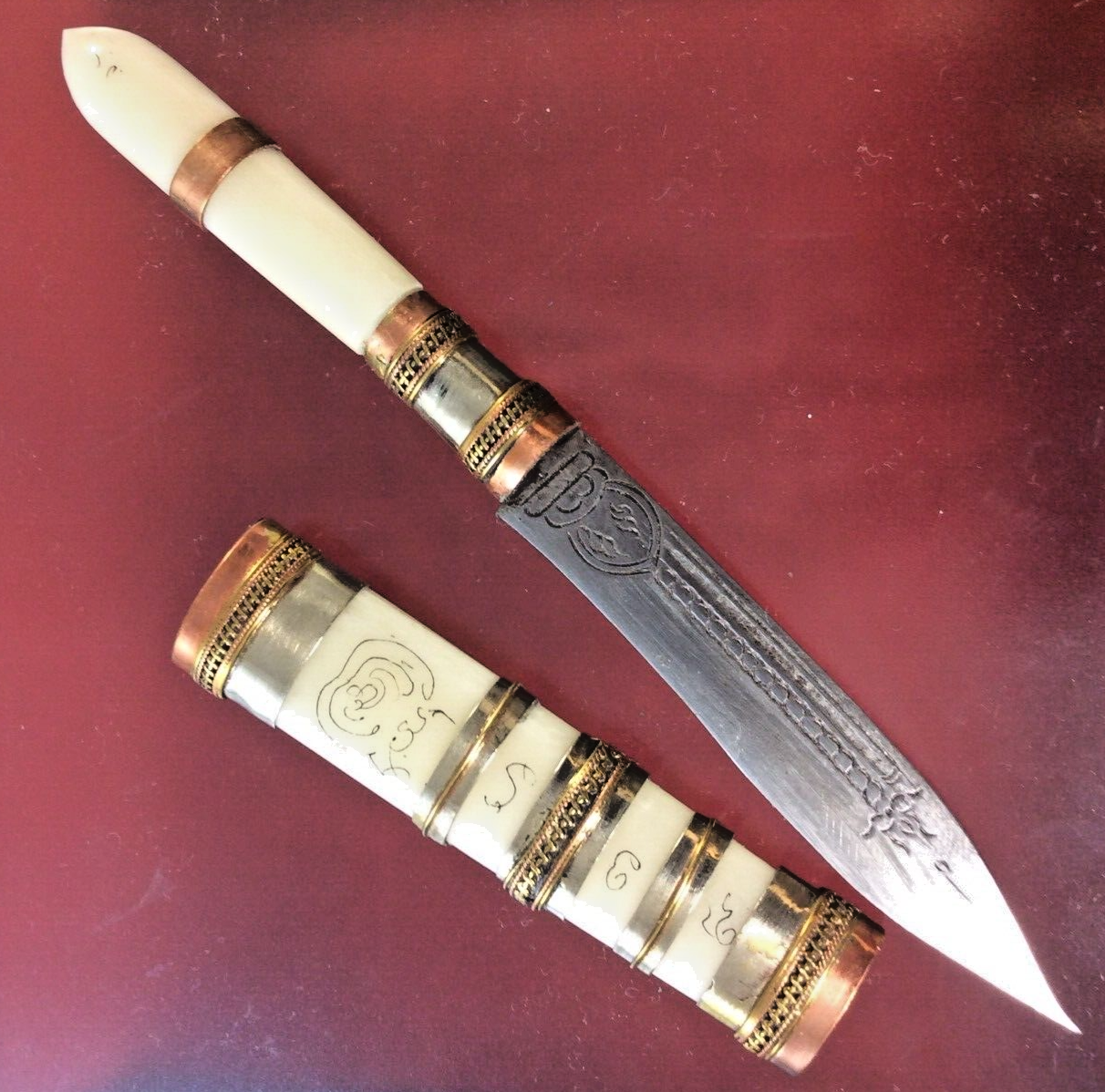 Vintage LP Derm CEREMONIAL Knife UNIQUE Thai Buddhist TALISMAN Sacred ARTIFACT