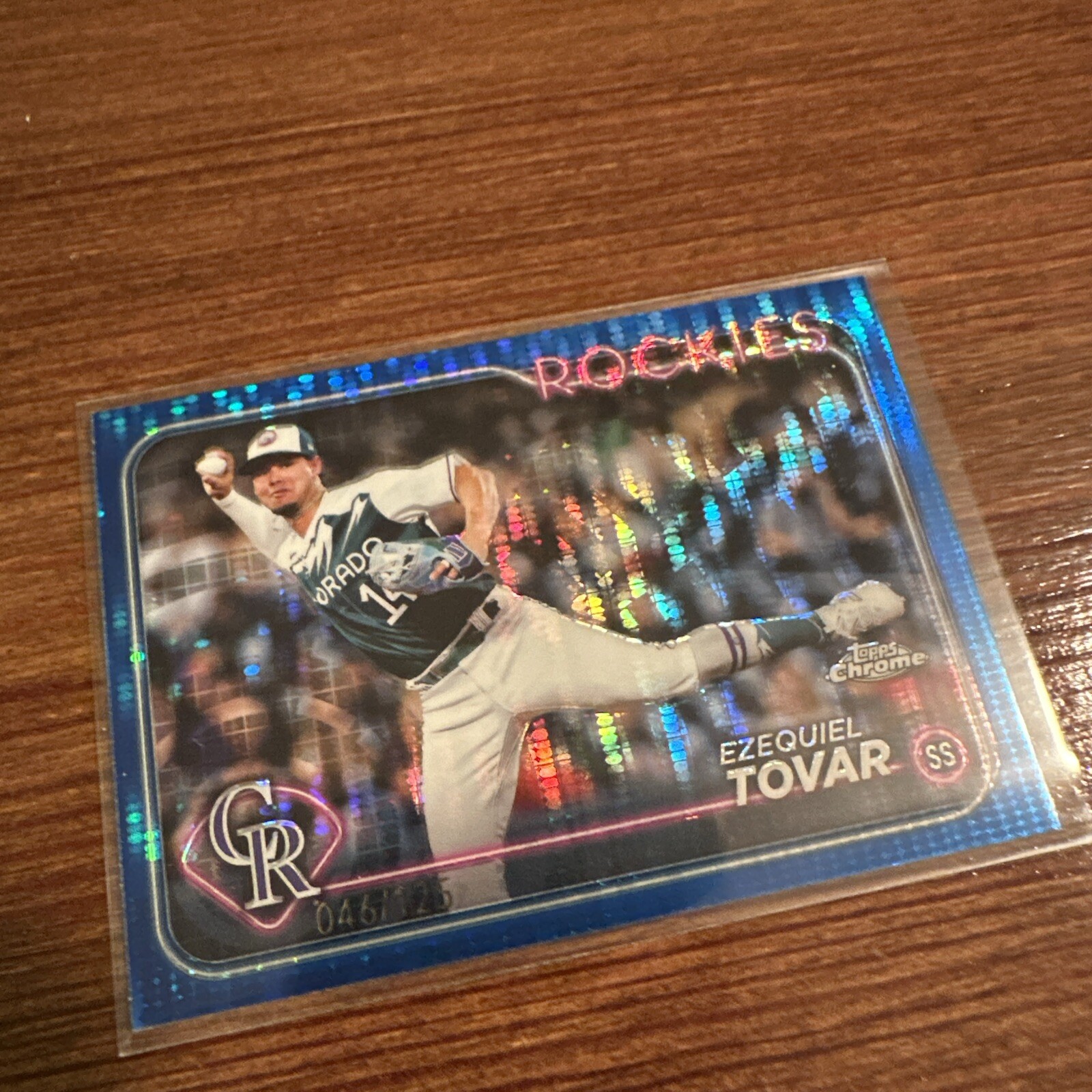 2024 Topps Chrome Ezequiel Tovar #105 Sonar Blue Refractor  /125 Rockies