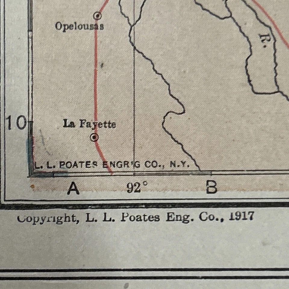 "Antiguo mapa de Mississippi 1918 con ferrocarriles 15""x11""" Foto 3 de 4