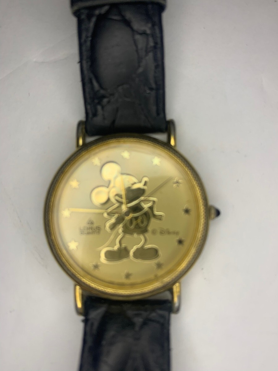 Disney Mickey Mouse Watch Lorus Men Women Gold Mickey Dial  display picture 1