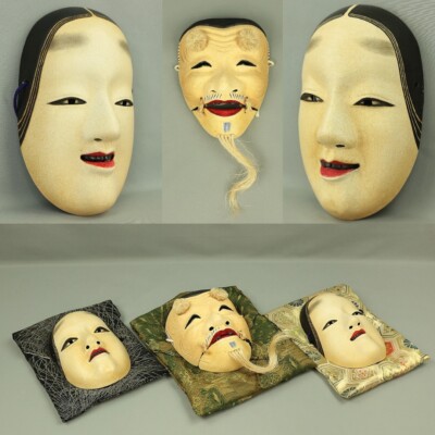 彫刻・オブジェ Wooden Noh Mask 2025人気新作 Japanese Traditional Wooden Noh Mask | Spirit