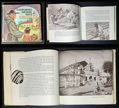 VINTAGE book OLD photos CALIFORNIA Spanish Missions NATIVE AMERICANS HCDJ 1st Ed