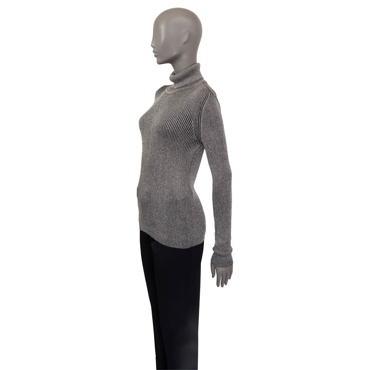64095 auth CHRISTIAN DIOR black & silver viscose LUREX 64095 auth CHRISTIAN DIOR black & silver viscose LUREX
