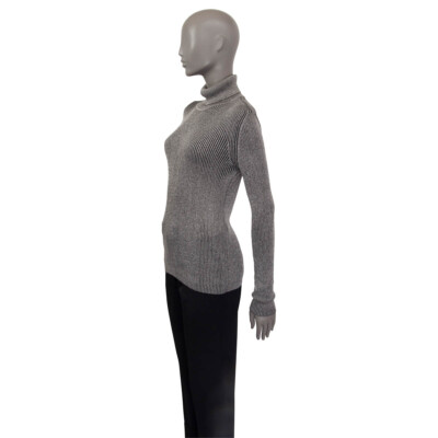 64095 auth CHRISTIAN DIOR black & silver viscose LUREX 64095 auth CHRISTIAN DIOR black & silver viscose LUREX