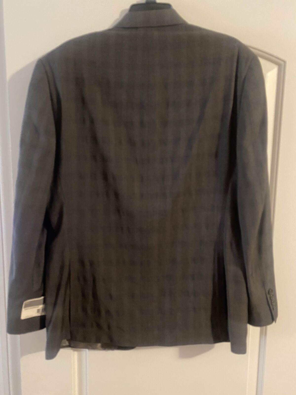 Michael Kors Mens 2-piece Slim Fit Suit Dark Taupe Windowpane 38 