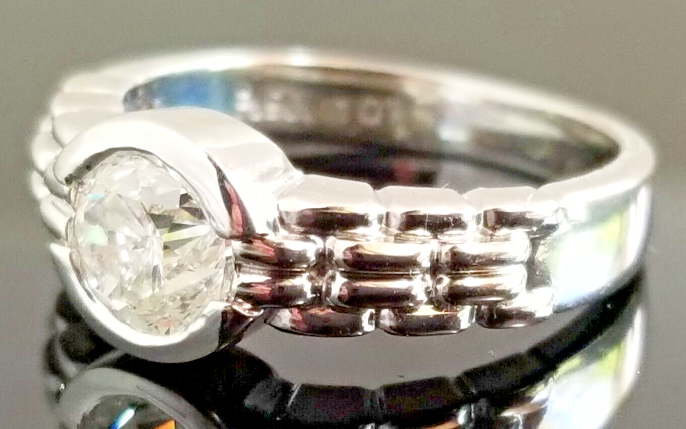1CT Solitaire Diamond Simplistic Bezel Platinum r… - image 2