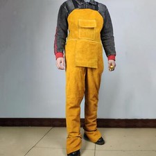 Welding Bib Apron with , Heavy Duty Split Leg, Cowhide