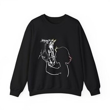Horse with Girl Sweatshirt, Horseback Riding Lovers Women Girls Cute Sweatshirt