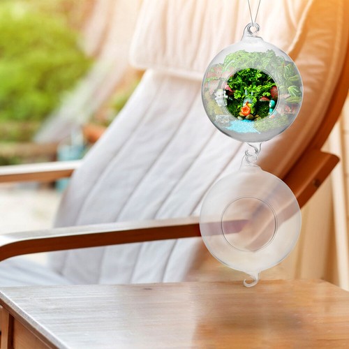 2 Pcs Glasvase Dekorativer Blumentopf Zum Aufhängen Runder Hängender Übertopf - Bild 5 von 12