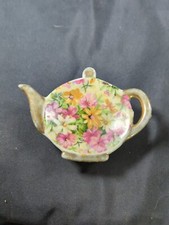 Vintage Hand Painted Ceramic Tea Bag Holder S...