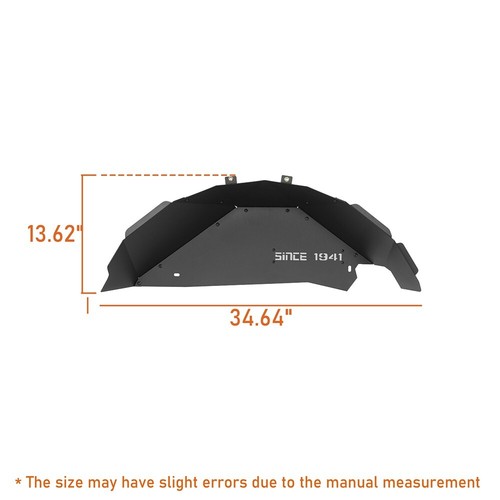 2Pcs Black Aluminum Rear Inner Fender Liners for Jeep Wrangler JK 2007-2018 - Picture 10 of 14