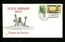 US Naval Ship Cover USS Gridley DLG-21 Cold War 4/23/1964 Equator Crossong