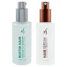 HerStyler Biotin Oil Hair Growth Serum and Argan Oil Vitamin E Hair Serum Set