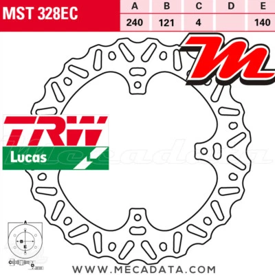 Disque de frein Arrière TRW Lucas MST 328 EC Honda CRF 250 R 2015+ - Photo 1/2