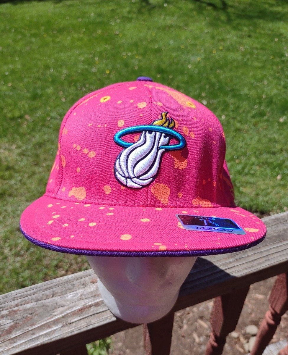 New: NBA Miami Heat Cap/Hat: Reebok Kolors Collection: Fitted 3/8