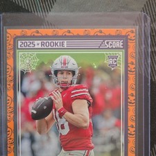 Score 2025 Will Howard Rookie Pumpkin Parallel #3 Ohio State Steelers NCAA Card. rookie card picture