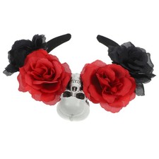 Halloween Rose and Skull Headband Reusable Cosplay Hair Hoop Accessory