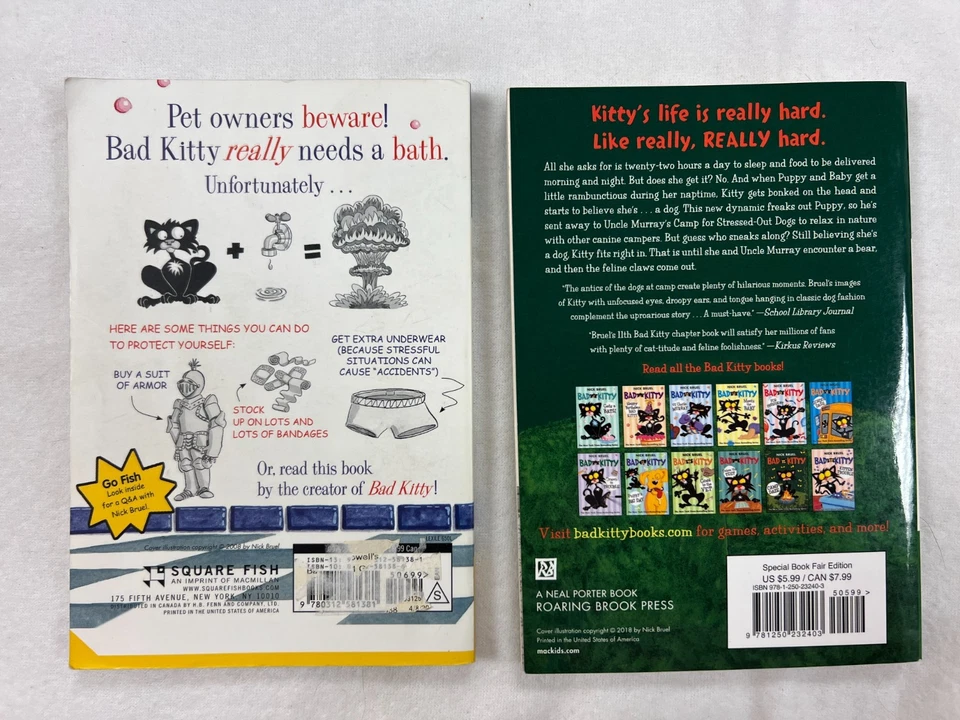6 BAD KITTY Books- Bath, President, Birthday, School, Camp & Puppy Foto 3 de 4