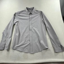 Vuori Shirt Mens Large Gray Long Sleeve Button Down Performance Stretch Casual