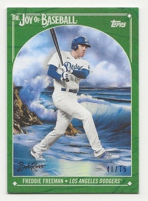 2023 Topps x Bob Ross Joy of Baseball FREDDIE FREEMAN Green Sap 40/75 Dodgers 70