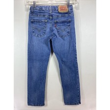 Levi's 502 Adjustable Waist Denim Taper Blue Jeans Boys Size 8 Regular 24x25