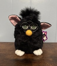 Black Furby 1998 70-800 Witch's Cat Green Eyes with Tag-Won't ReBoot Parts Only