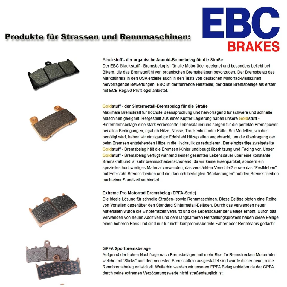 2x EBC Race Bremsbeläge GPFAX447HH für Aprilia Ducati Honda Kawasaki KTM Suzuki - Bild 4 von 4