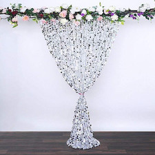 8 Feet X 8 Feet Silver Big Payette Sequin Backdrop Curtain