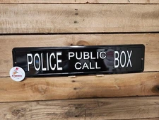 Doctor Who TARDIS Police Box Sign,  tardis, dr. who  / EMBOSSED CALL BOX