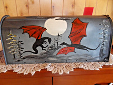 Dragon dragons hand painted Mailbox USPS stan...