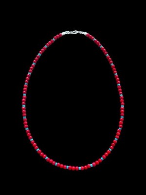Native American Coral & Kingman Turquoise Necklace
