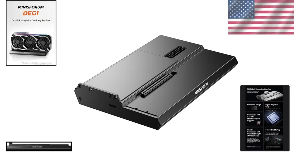 Stylish Black eGPU Dock for RTX 4090 & RX 7900 XTX, 10.64" Compact Design - Image 2 of 4