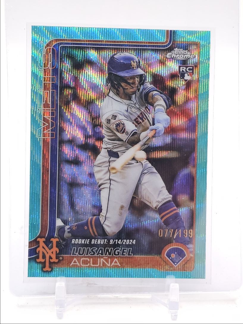 LUISANGEL ACUNA 2025 TOPPS CHROME UPDATE ROOKIE DEBUT AQUA WAVE RC /199 Q2754