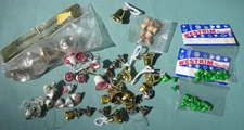 VINTAGE LOT MINI BELLS 88 PIECES CHRISTMAS METAL/PLASTIC DECOR CRAFTS WREATHS