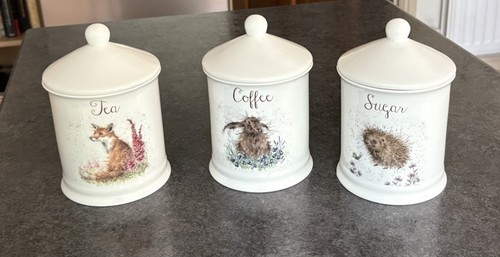 Wrendale - Hannah Dale Design - Tea coffee & sugar storage set. Royal Worcester - Picture 5 of 9